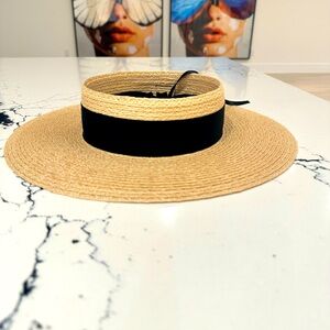 Eugenia Kim hat new no tags: Lettie grosgrain trimmed hemp blend visor